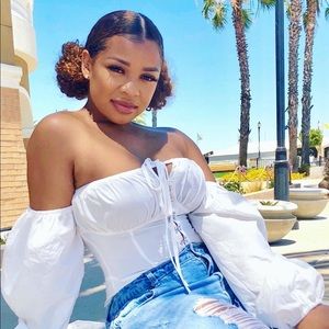 PLT hook and eye milk maid blouse